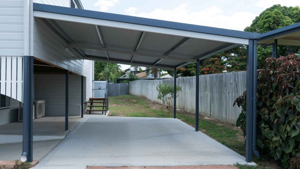 garage with attached carport